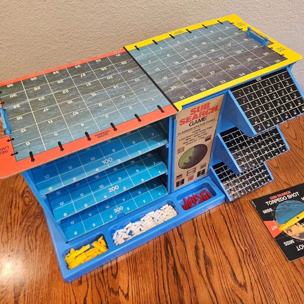 Vintage 1973 Milton Bradley Sub Search 3 Level Board Game 3D battleship HTF